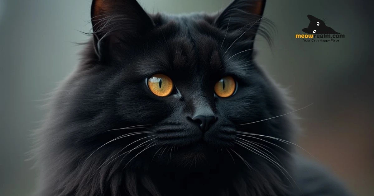 black smoke maine coon cat