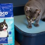 Eco-friendly Frisco Grass Cat Litter in a modern litter box